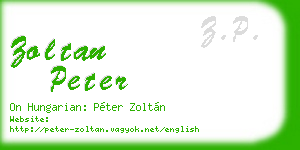 zoltan peter business card