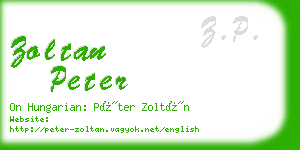 zoltan peter business card